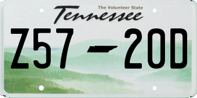 TN license plate Z5720D