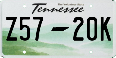 TN license plate Z5720K