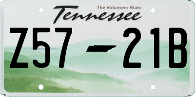 TN license plate Z5721B