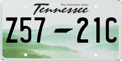 TN license plate Z5721C