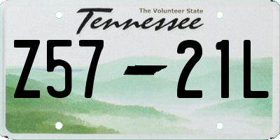 TN license plate Z5721L