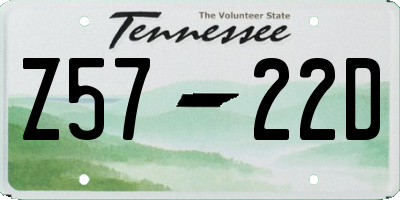 TN license plate Z5722D