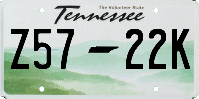 TN license plate Z5722K