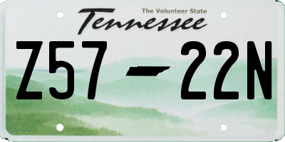 TN license plate Z5722N