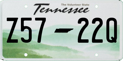 TN license plate Z5722Q