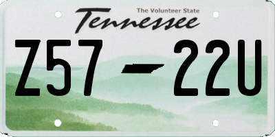 TN license plate Z5722U