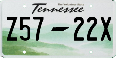 TN license plate Z5722X