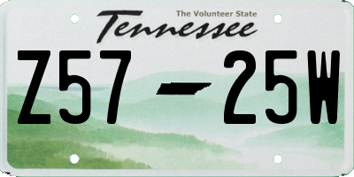 TN license plate Z5725W