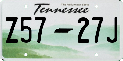 TN license plate Z5727J