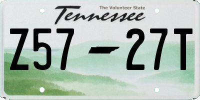 TN license plate Z5727T
