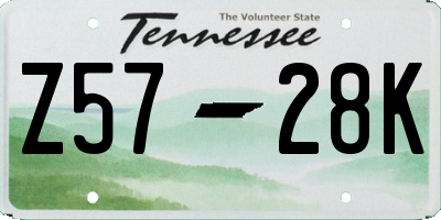 TN license plate Z5728K