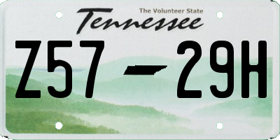 TN license plate Z5729H