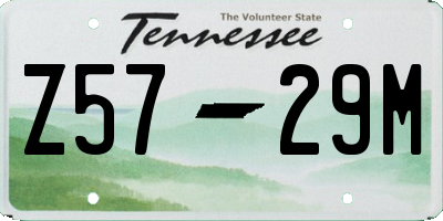 TN license plate Z5729M