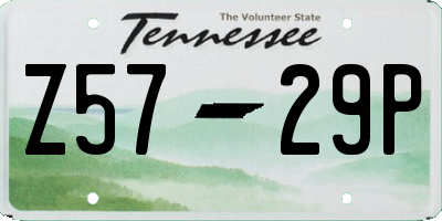 TN license plate Z5729P