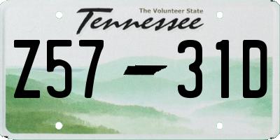 TN license plate Z5731D