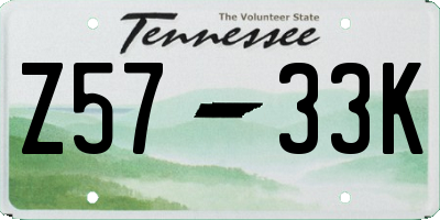 TN license plate Z5733K