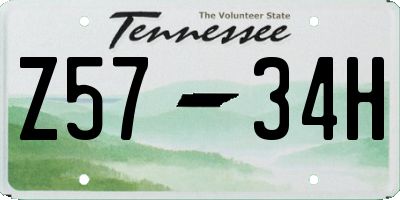 TN license plate Z5734H
