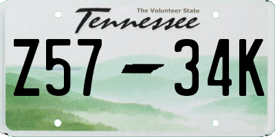 TN license plate Z5734K