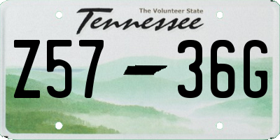 TN license plate Z5736G