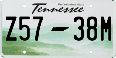 TN license plate Z5738M