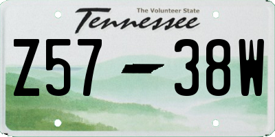 TN license plate Z5738W