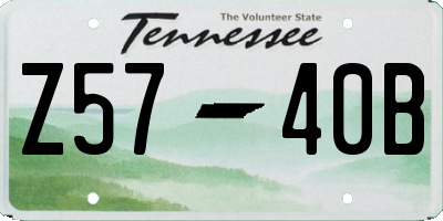 TN license plate Z5740B