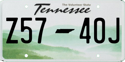 TN license plate Z5740J