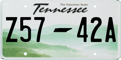 TN license plate Z5742A