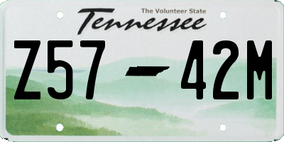 TN license plate Z5742M