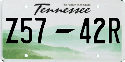 TN license plate Z5742R