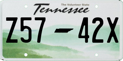 TN license plate Z5742X