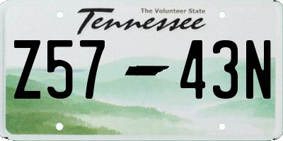 TN license plate Z5743N