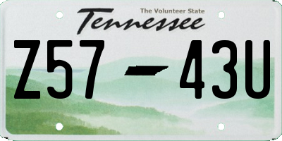 TN license plate Z5743U