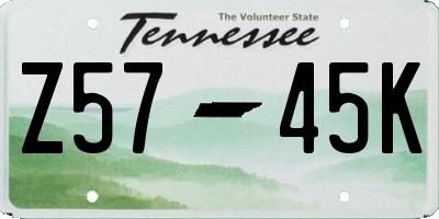 TN license plate Z5745K