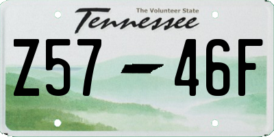 TN license plate Z5746F