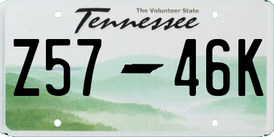 TN license plate Z5746K