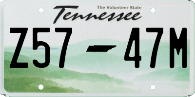 TN license plate Z5747M