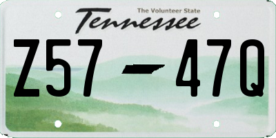 TN license plate Z5747Q