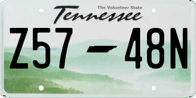 TN license plate Z5748N