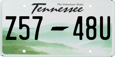 TN license plate Z5748U