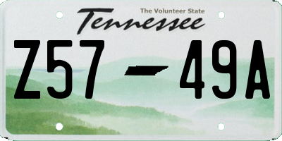 TN license plate Z5749A