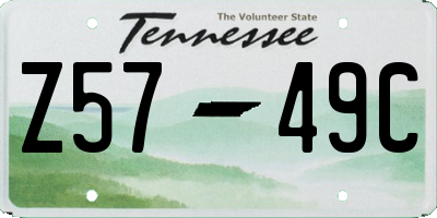 TN license plate Z5749C