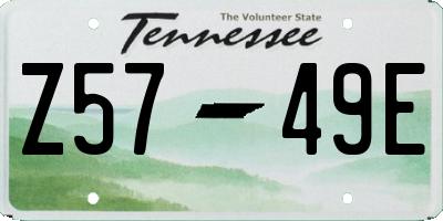 TN license plate Z5749E