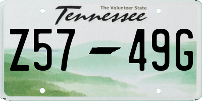 TN license plate Z5749G