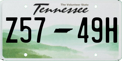 TN license plate Z5749H