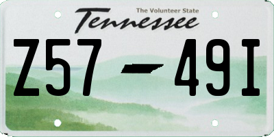 TN license plate Z5749I