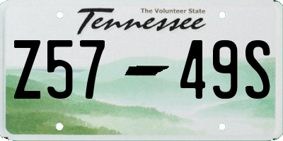 TN license plate Z5749S