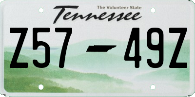 TN license plate Z5749Z