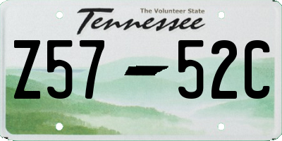 TN license plate Z5752C