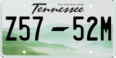 TN license plate Z5752M